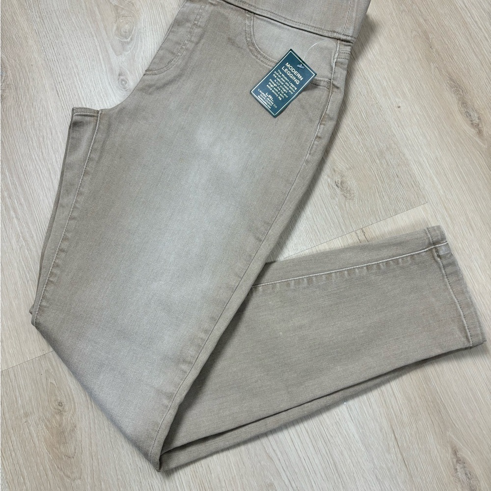 LRL Ralph Lauren Leggings Womens Sz 10 Length 29 Super Stretch NWT Tan/Khaki